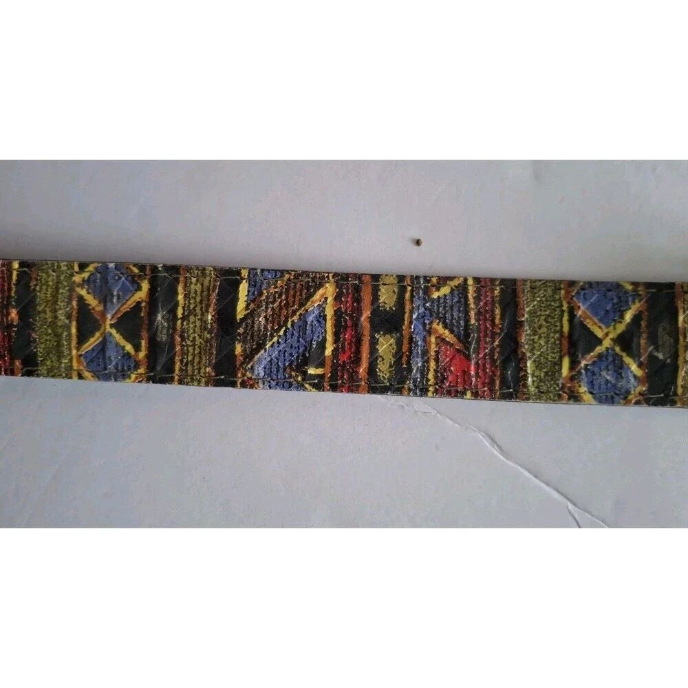 Vtg Artisanal Belt Elite Fresno California Medium Brass Buckle Boho Southwestern